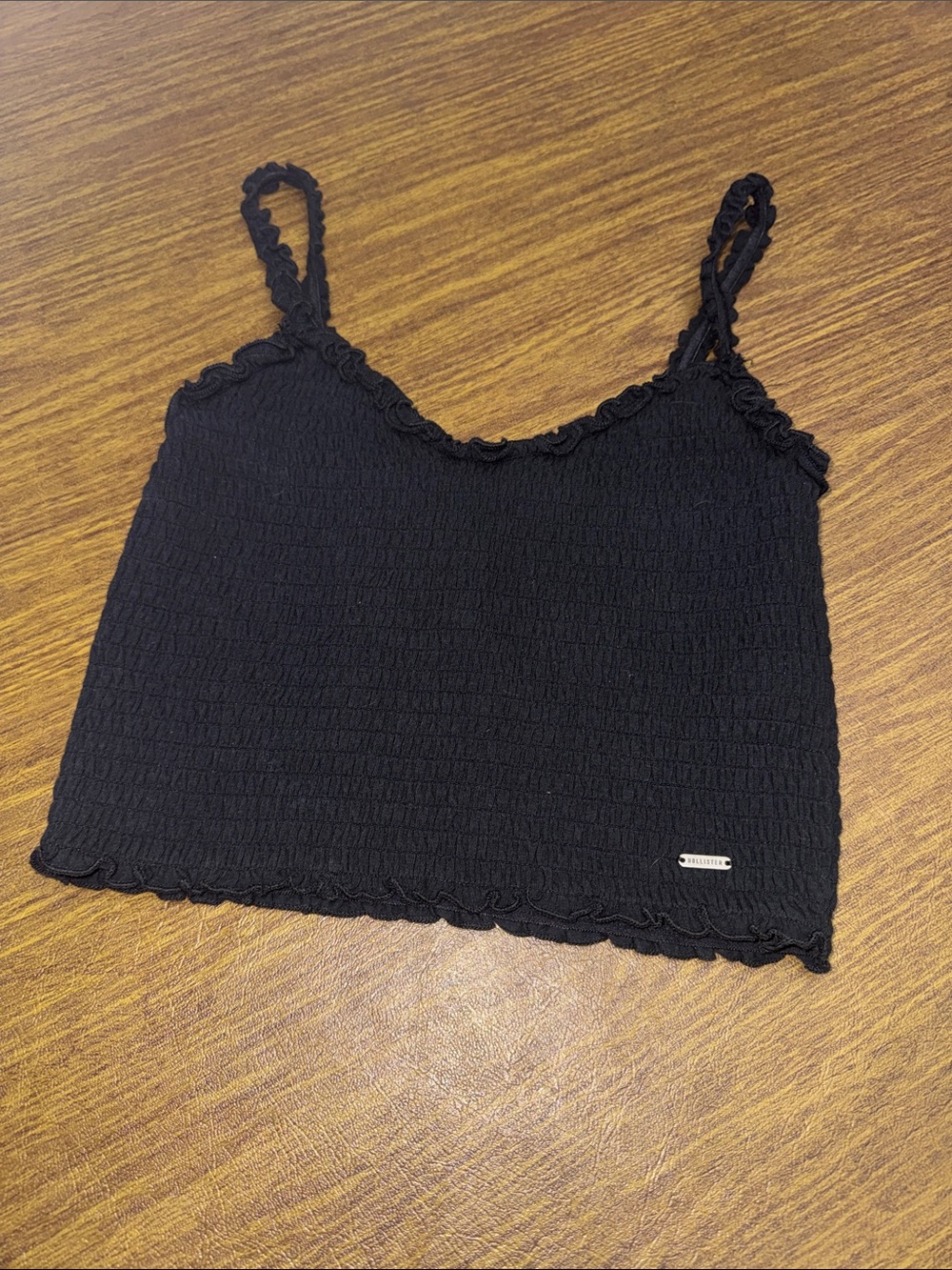 Hollister Black Smocked Ruffle Cami